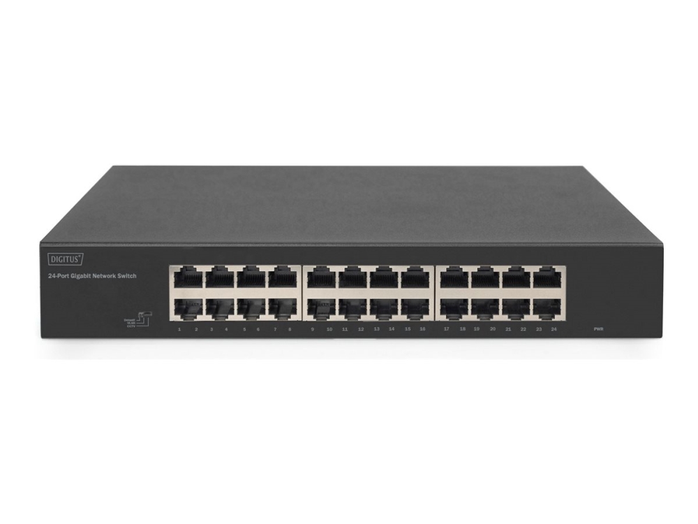 Digitus 24-Port Gigabit Switch, 19 Zoll, Unmanaged, Unmanaged, Gigabit Ethernet (10/100/1000), Rack-Einbau