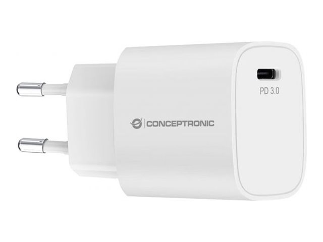 Conceptronic - Strømforsyningsadapter - 20 Watt - 3 A - Pd 3.0 (Usb-C) - Hvid