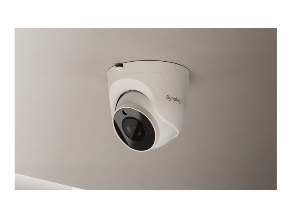 Synology TC510 - Netværksovervågningskamera - panonering / hældningsvinkel - kanontårn - vandal / vandtæt - farve (Dag/nat) - 2880 x 1620 - fast brændvidde - audio - LAN 10/100 - H.264, H.265 - TAA-kompatibel