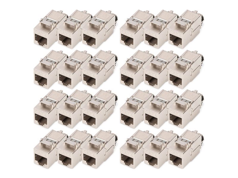 DIGITUS - Modular indlæg - tool-free mounting connection - CAT 8.1 - skærmet - RJ-45 (pakke med 24)