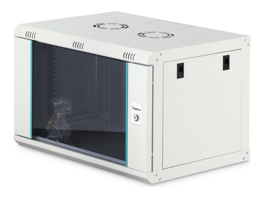 Digitus Wandgehäuse Dynamic-N Serie - 600X450 Mm (Bxt), Unmontiert, Wandmontiertes Regal, 7U, 60 Kg, Sperrschloss, Ablageschienen, Verbessertes Kabel