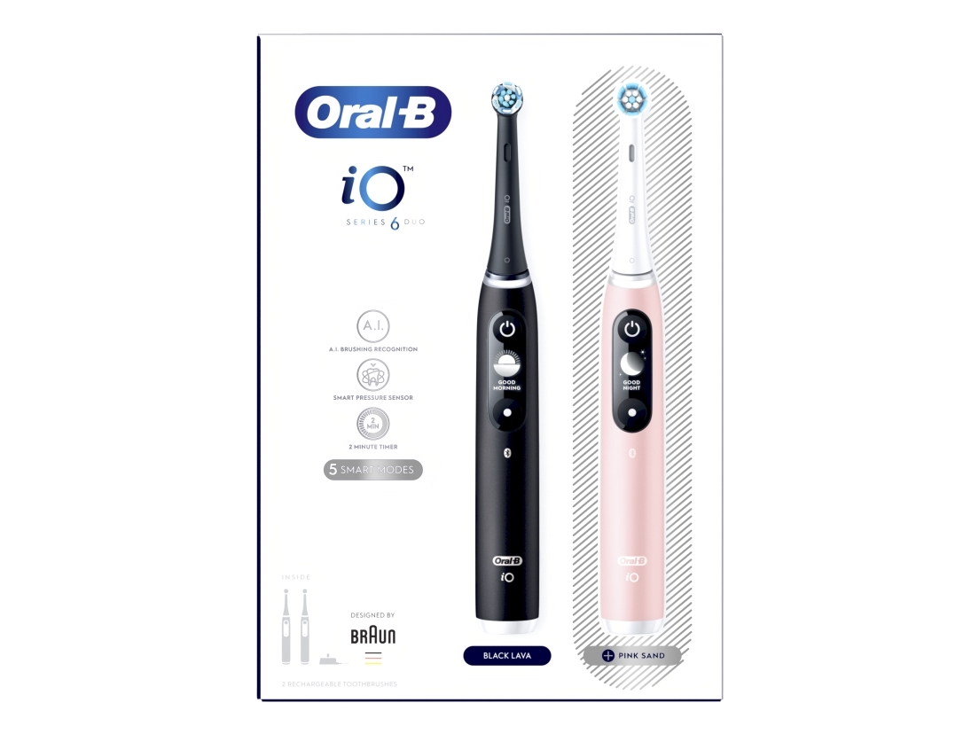 Oral-B 80375669, Aikuinen, Pyörivä/värähtelevä hammasharja, Päivittäinen käyttö, Syväpuhdistus, Ienhoito, Herkkä, Valkaisu, musta, Vaaleanpunainen, 2 min, musta, Vaaleanpunainen
