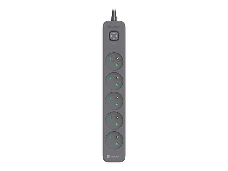 Tracer Power Line+ 3.0 M, 1,5 M, Drinnen, Kunststoff, Graphit, 4 Ac-Ausgänge
