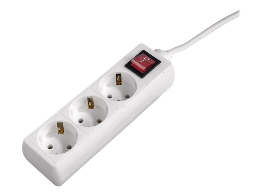Hama 3-Socket Multiple Socket Outlet With Switch And Childproof Lock - Stikdåse - Output-Stikforbindelser: 3 - 1.4 M Ledning - Hvid