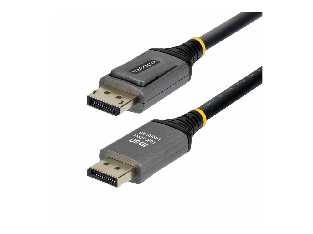 Startech - Displayport Kabel - Displayport (Han) Haspet Til Displayport (Han) Haspet - Displayport 2.1 - 1.5 M - Passivt, 16K60 Hz Support, 10K60 Hz