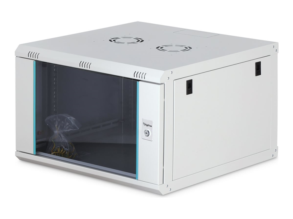 Digitus Wandgehäuse Dynamic-N Serie - 600X600 Mm (Bxt), Unmontiert, Wandmontiertes Regal, 7U, 60 Kg, Sperrschloss, Ablageschienen, Verbessertes Kabel