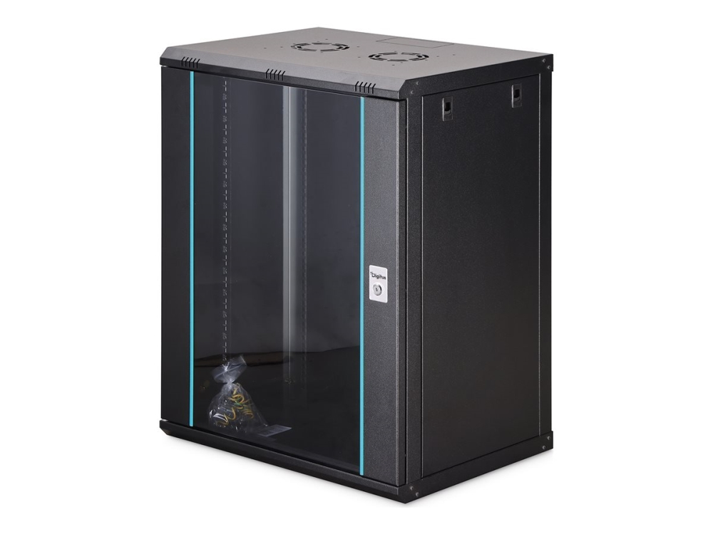 Digitus Wandgehäuse Dynamic-N Serie - 600X450 Mm (Bxt), Unmontiert, Wandmontiertes Regal, 16U, 60 Kg, Sperrschloss, Ablageschienen, Verbessertes Kabe