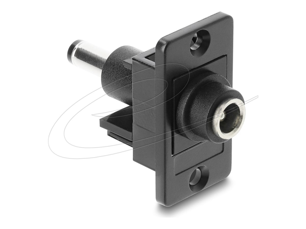 Delock Panel Mount Dc 5,5 X 2,1 Mm Buchse Zu Dc 5,5 X 2,1 Mm Stecker Schwarz, Flach, Schwarz, Dc 5.5 X 2.1, Dc 5.5 X 2.1, Weiblich, Männlich