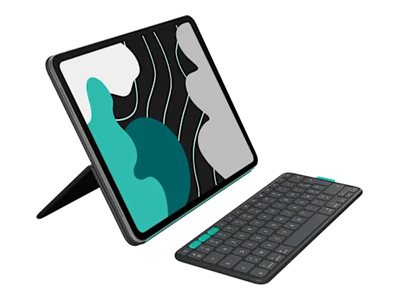 Logitech Flip Folio - Tastatur og folio-kasse - full size - trådløs - Bluetooth 5.1 LE - AZERTY - fransk - grafit - for Apple 13-inch iPad Air (M2, M3)  13-inch iPad Pro (M4, M5)