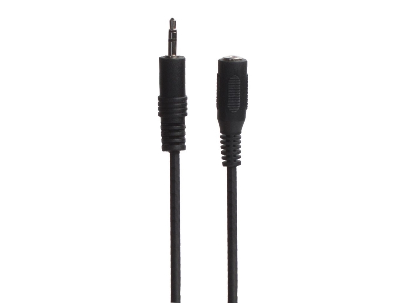 Connectech 3,5 mm minijack-forlengelseskabel. 5 m, svart
