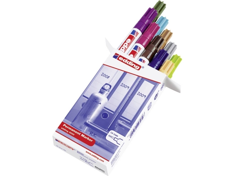 Edding 300, Pink, Projektilspids, Plast, 1,5 Mm, 3 Mm, Pap, Glas, Læder, Metal, Plast, Træ