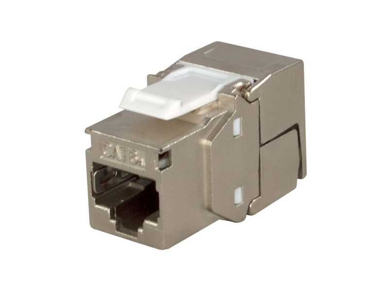 Scp Cat6a-Sh-Jack-Wt, Flach, Silber, Weiß, Rj-45, Cat6a, -10 - 60 °C, 40 - 68 °C