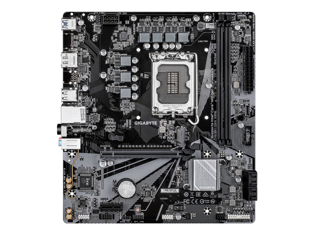 Gigabyte H610m D3w Wifi6 Mainboard - Unterstützt Intel Core Prozessoren Der 14. Generation, 5+1+1 Phasen Vrm, Bis Zu 5600Mhz Ddr4, 1Xpcie 3.0 M.2, Wi
