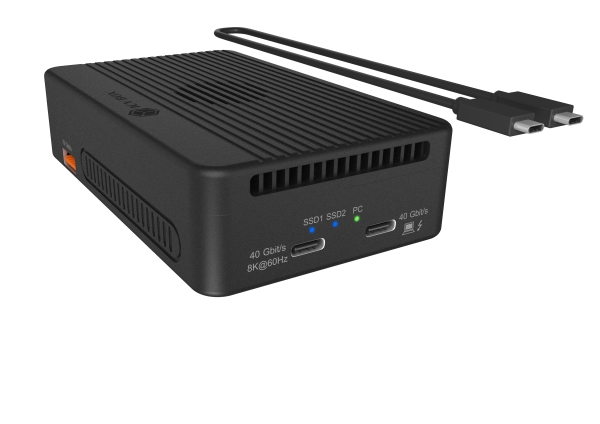 Icy Box Dockstat Heart Raid 2818 2Xm.2 Nvme Ssd, Aluminium, Schwarz