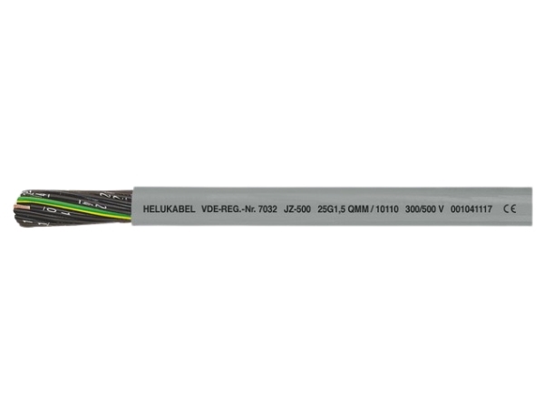 HELUKABEL JZ-500, Lavspændingskabel, Grå, Polyvinylchlorid (PVC), 7G0.75, -15 - 80 °C, -40 - 80 °C