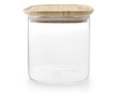 Ibili 681008, Dåse, Firkant, 0,8 L, Bamboo, Transparent, Bamboo, Glas, 1 Stk