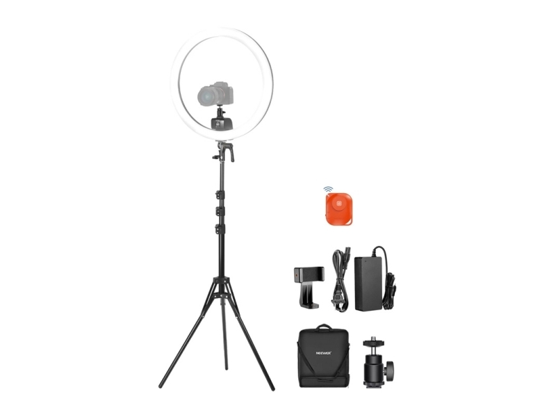 Ringlampe Neewer LED selfie-sæt med rund lampe til telefon Neewer SRP18C 17 cm