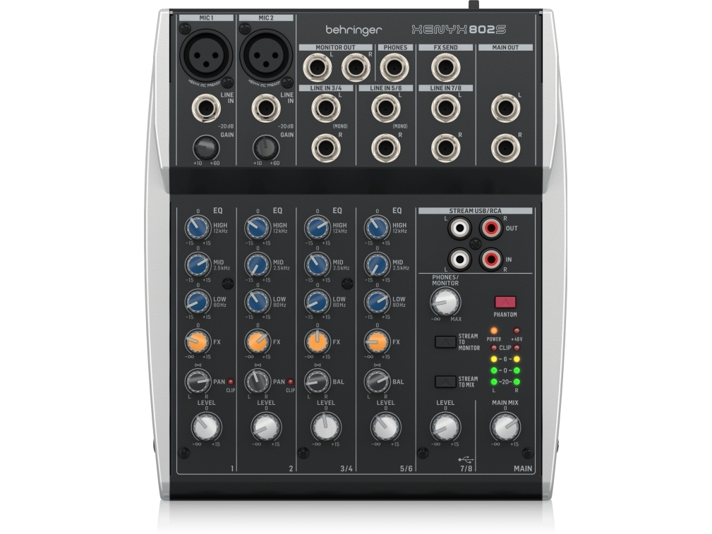 Behringer Xenyx 802S, 2 kanaler, 12 W, Svart, Silver | TV, Ljud & Bild - Musikstudio - Mixerbord, Jukebox & Vinyl | GameStuff