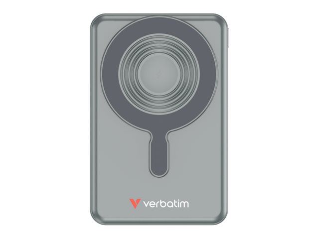 Powerbank Verbatim Charge n Go 10000mAh su cradle Magnetisk trådløs TFT-skærm 2x USB-C-kabel fil 32272