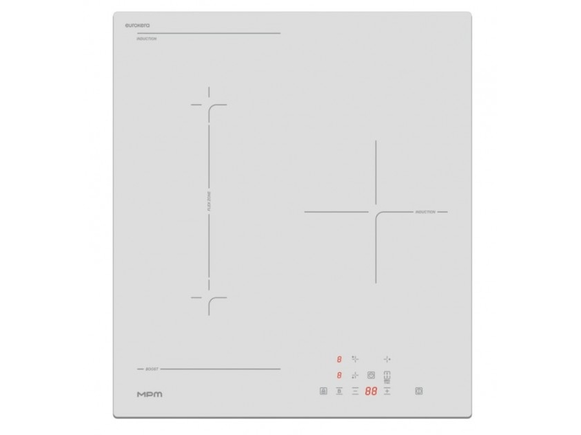 Indbygningskogeplade MPM 45 cm hvid induktion MPM-45-IM-16/W
