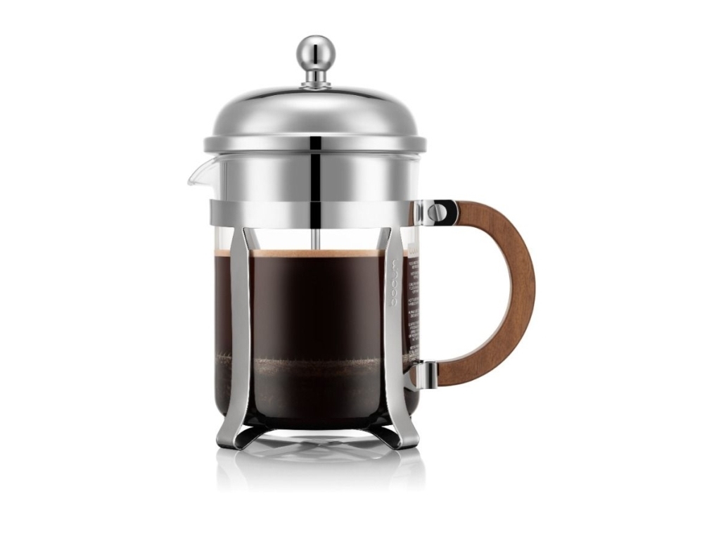 Bodum CHAMBORD, Stempelkande, 0,5 L, Brun, Krom, Transparent, Borosilikatglas, Polypropylen (PP), Rustfrit stål, 4 kopper, Glas