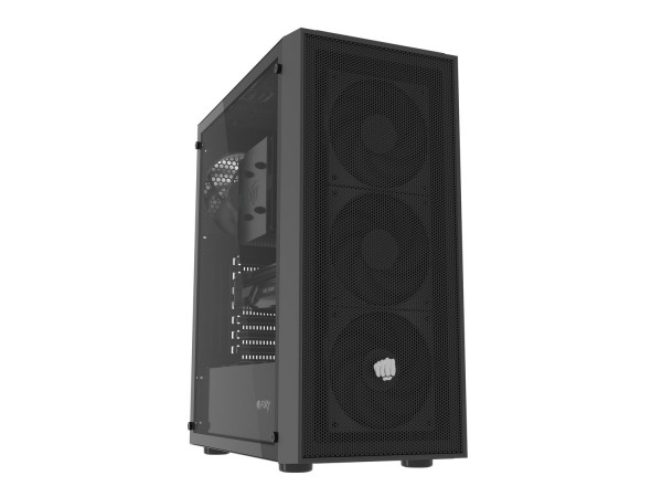 Fury Shob0 Sh8f Midi Tower Kabinet Med Vindue, Sort