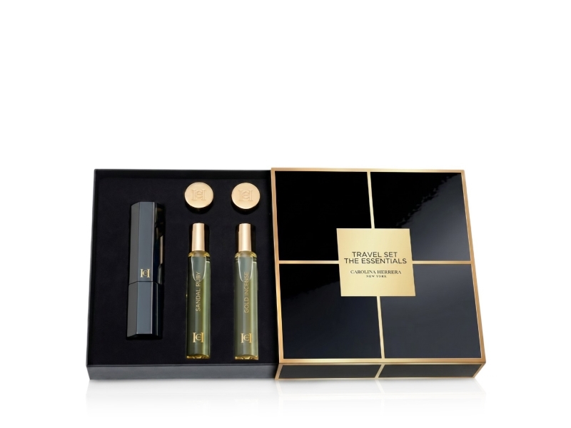 Carolina Herrera Unisex Travel Set Eau De Parfum 3 X 20 Milliliters Mystery Tobacco Gold Incense Sandal Ruby