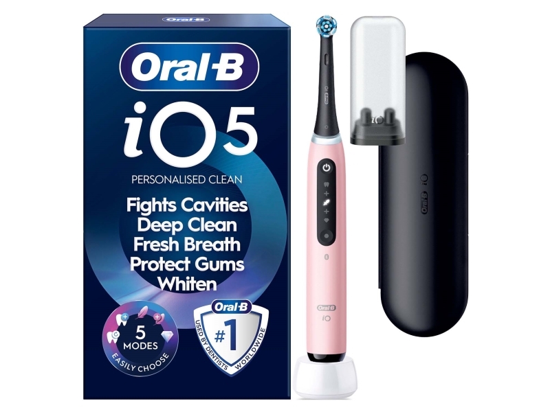 Oral-B Io5 Elektrische Zahnbürste, Pink + Reiseetui