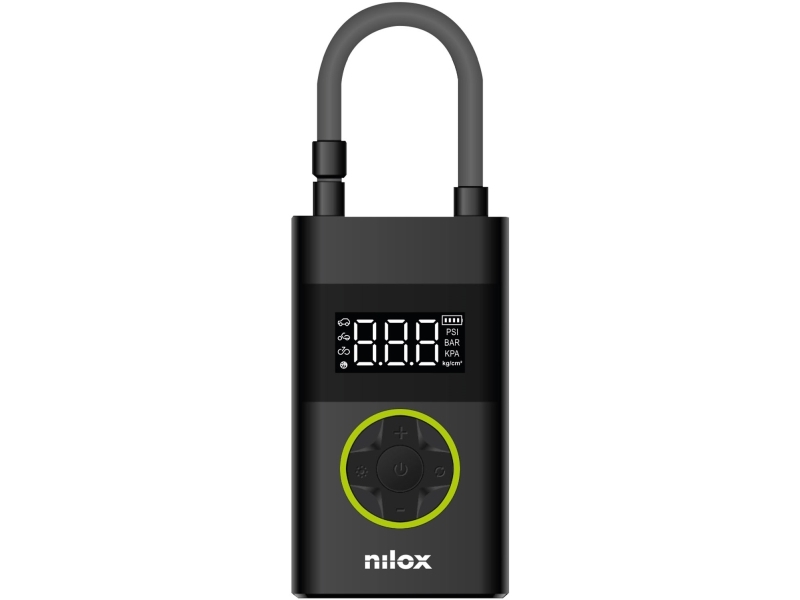 Nilox Nxairpump, Fahrrad, 10 Bar, Schwarz, Acrylnitril-Butadien-Styrol (Abs), Metall, 3 - 150 Psi, Usb Typ-C
