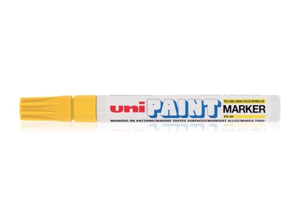 Uni-Ball Paint Px-20, Gelb, Weiß, Gelb, Medium, Rundspitze, 2,2 Mm, 2,8 Mm
