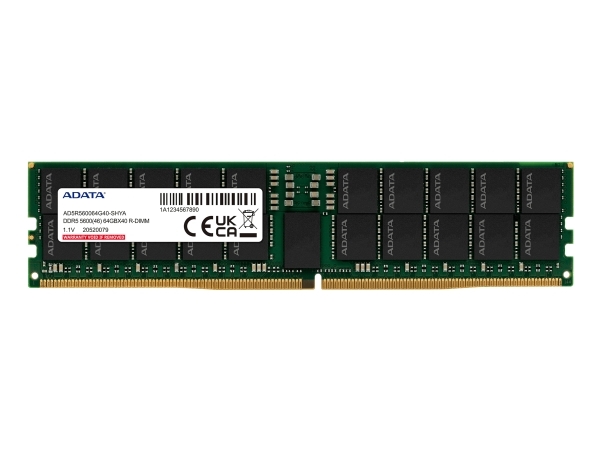 Adata Ad5r560064g40-Shya, 64 Gb, 1 X 64 Gb, Ddr5, 288-Pin Dimm