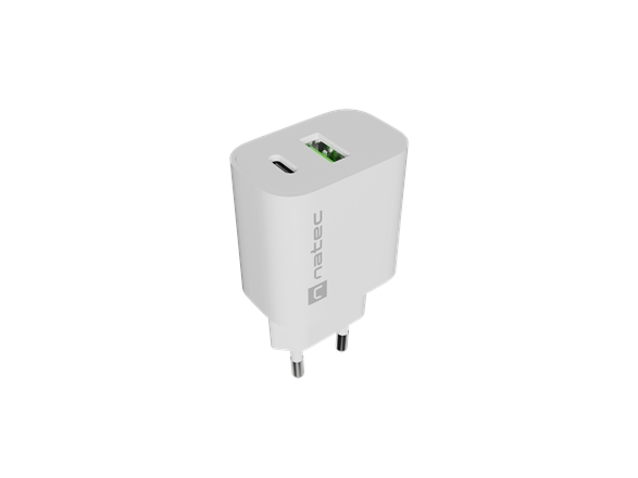 Natec Ribera Usb-Ladegerät 1X Usb-A + 1X Usb-C 20W