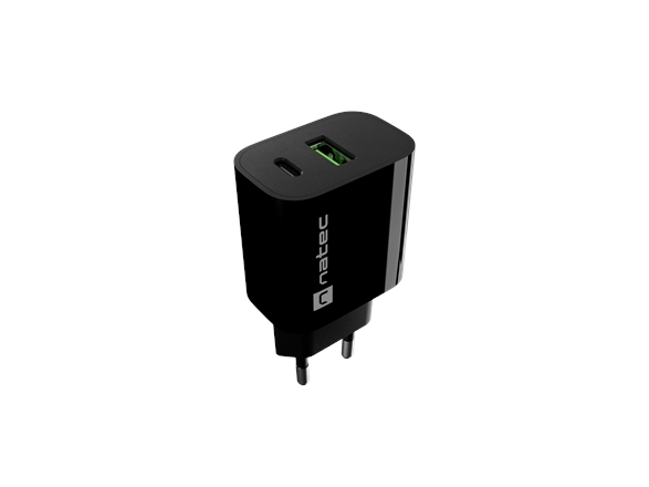 Natec Ribera Usb-Ladegerät 1X Usb-A + 1X Usb-C 20W