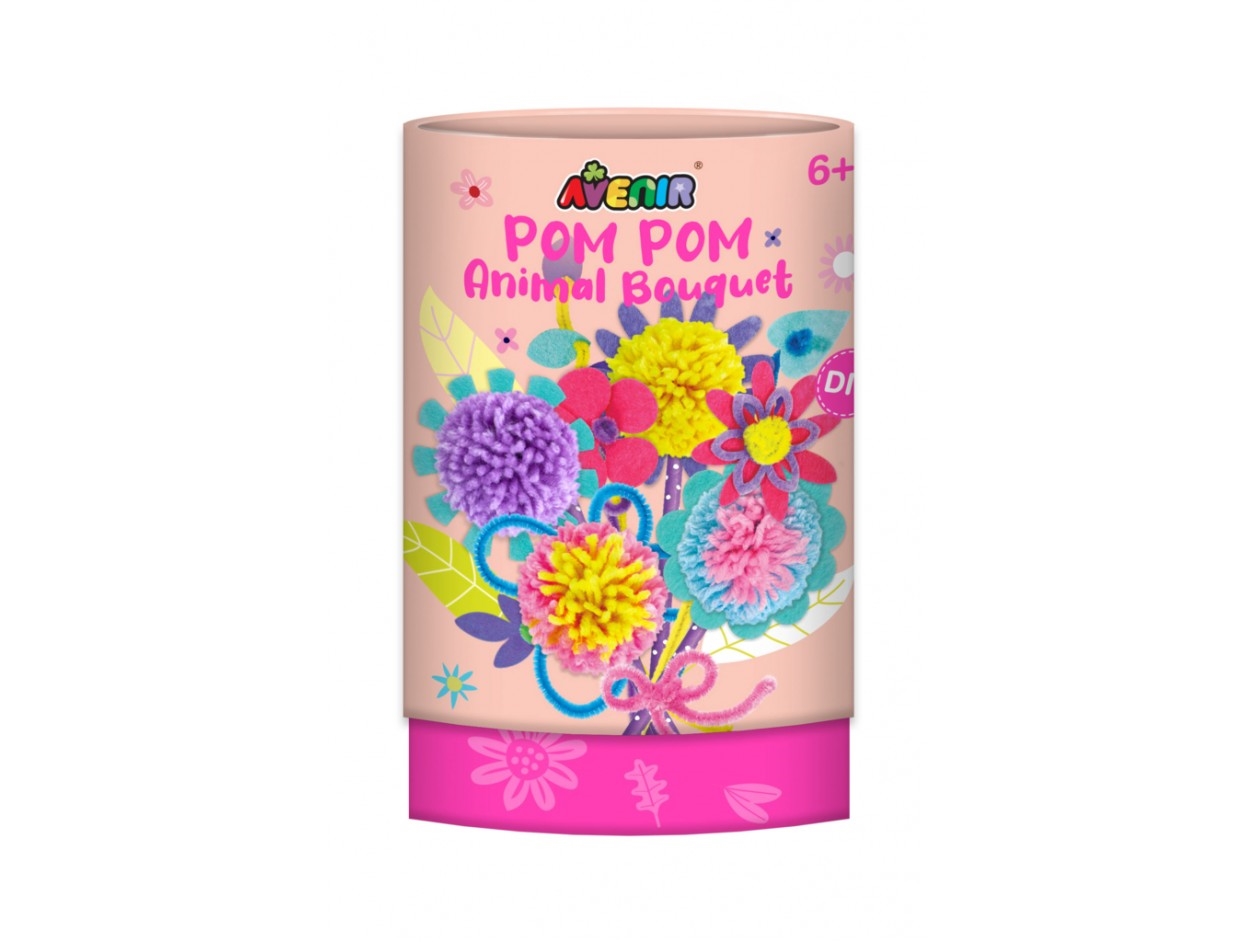 Pom Pom-buket med pom poms blomster
