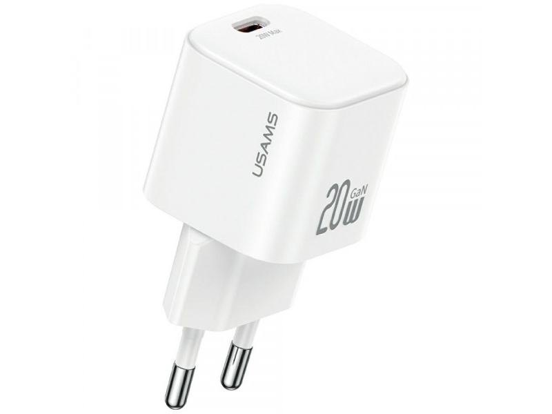 Usams Jo Series Cc260 Netoplader 20W Usb-C + Usb-C/Lightning-Kabel 1 M Hvid