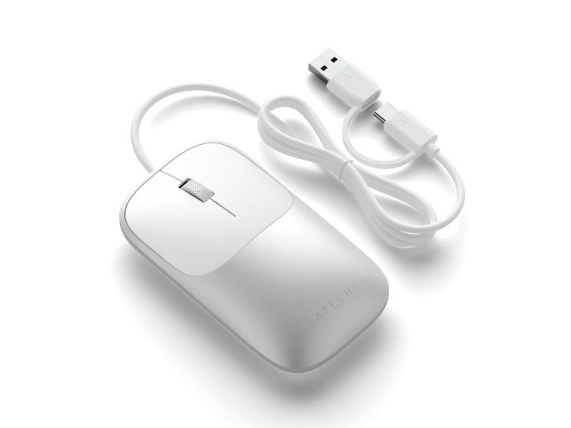 Satechi Slim Lx Kablet Mus Optisk Usb-A/Usb-C (Sølv)