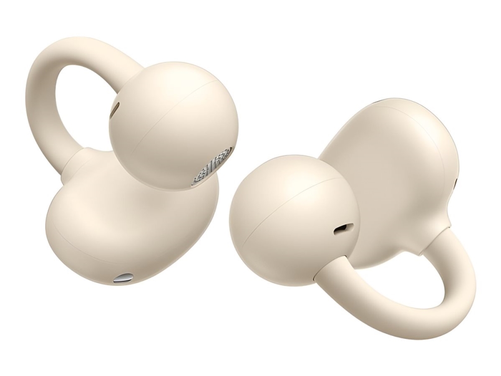 Huawei FreeBuds - Ægte trådløse øretelefoner med mik. - åbent øre - aktiv støjfjerning - beige