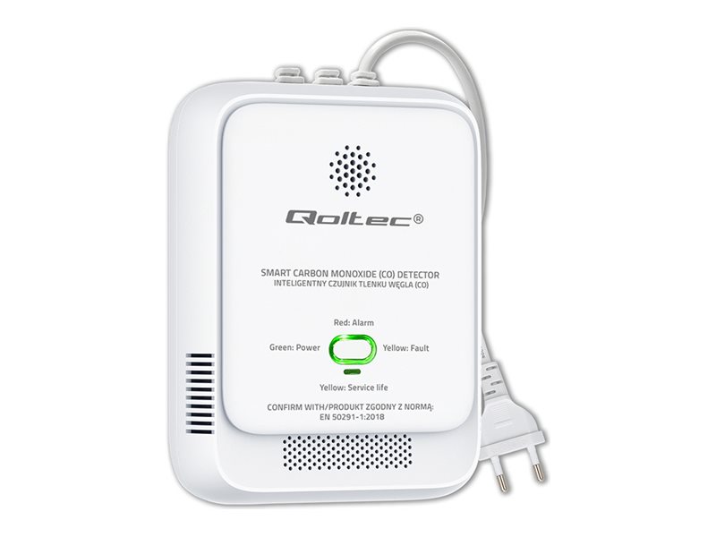 Qoltec 52576 kuliltealarm - CO-detektor med 85 dB alarm og LED