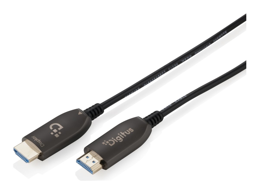 Digitus Aoc - Ultra High Speed - Hdmi-Kabel Med Ethernet - Hdmi Han Til Hdmi Han - 60 M - Afskærmet Hybrid Kobber/Fiberoptik - Sort - Hybrid Aktivt O