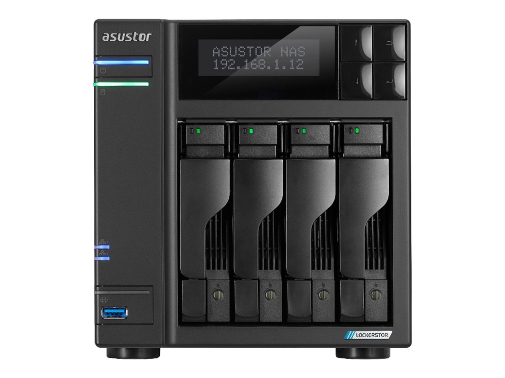 ASUSTOR Lockerstor 4 Gen2+ AS6704T V2 - NAS-server - 4 bays - SATA 6Gb/s - RAID JBOD, 0, 1, 5, 6, 10 - RAM 4 GB - 5 Gigabit Ethernet - iSCSI support