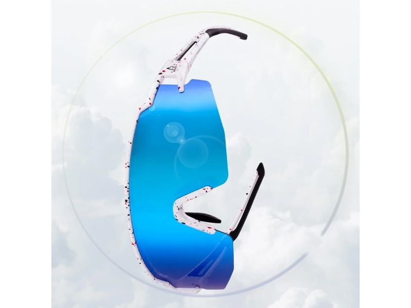 Rockbros Polarized Cycling Glasses with UV Protection and Corrective Insert Blue Lenses - White