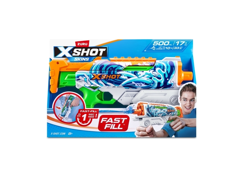 X-Shot SKINS Hyperload Fast-Fill WAVES 11854A, Vandpistol, Flerfarvet, 5 År | Utomhusleksaker - Glasögon & Dykmaske - Vattenpistoler | GameStuff