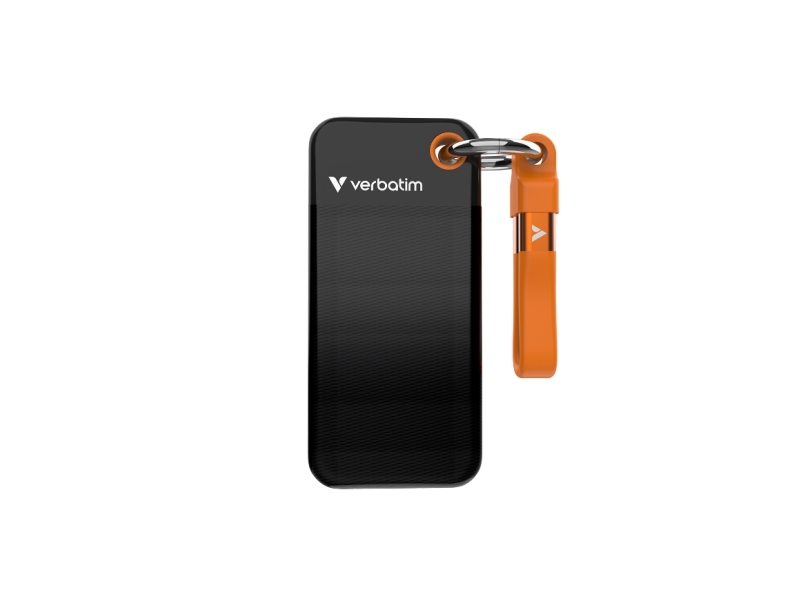 Verbatim Pocket SSD - 128GB - USB 3.2 Gen 2 - Sort / Orange