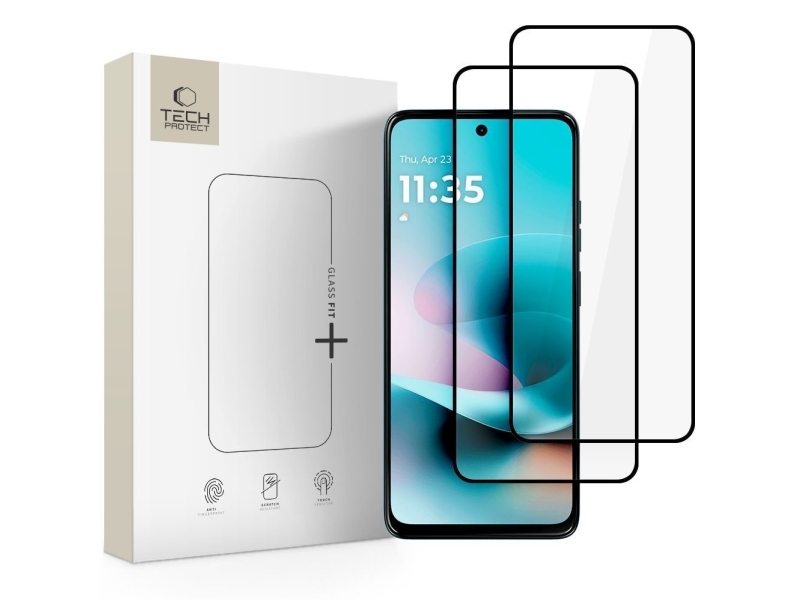 Tech-Protect Glass Fit+ 2Er-Pack Gehärtetes Glas Für Motorola Moto G57 / G57 Power / G67 Power - Schwarz
