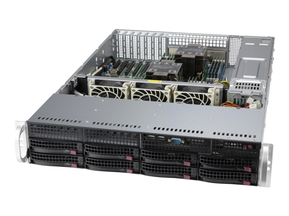 Supermicro Sc825 Btqc-R1k23lpb - Rack-Monterbar - 2U - Forstærket Forlænger Atx - Sata/Sas - Hot-Swap 1200 Watt - Sort