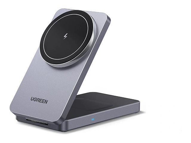 Ugreen W528 - Trådløst ladestativ - 2-i-1, magnetisk - 7.5 watt - 2 utgangskontakter (trådløs lading)