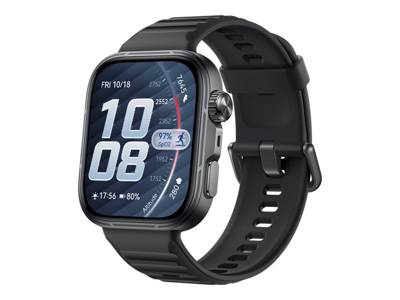 Huawei Watch Fit 5 Pro - Aluminiumlegering - smart klocka med rem - fluoroelastomer - svart - handleds: 130-210 mm - display 1.92 - NFC, Bluetooth 6.0 BLE/BR - 30.4 g  - svart