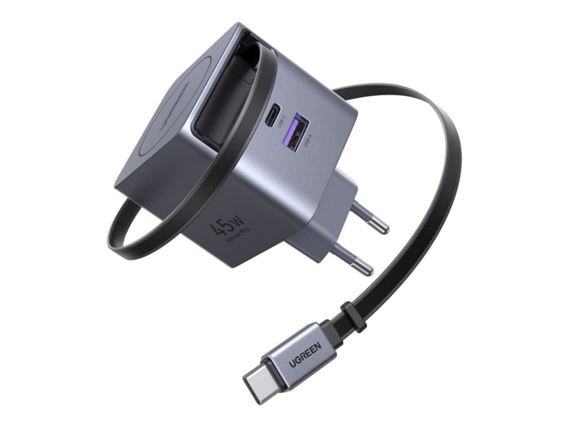 Ugreen Nexode Pro Series X614 - Strømforsyningsadapter - Gan - 45 Watt - 3.25 A - Qc 2.0, Qc 3.0, Qc 4.0, Qc 4.0+, Power Delivery 3.0 + Pps, Apple Fa