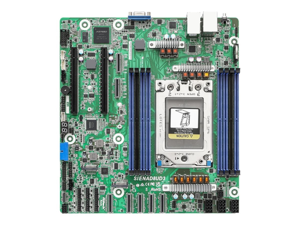 Asrock Sienad8ud3, Amd, Socket Sp6, Amd Epyc 8004, Ddr5-Sdram, 96 Gb, Dimm