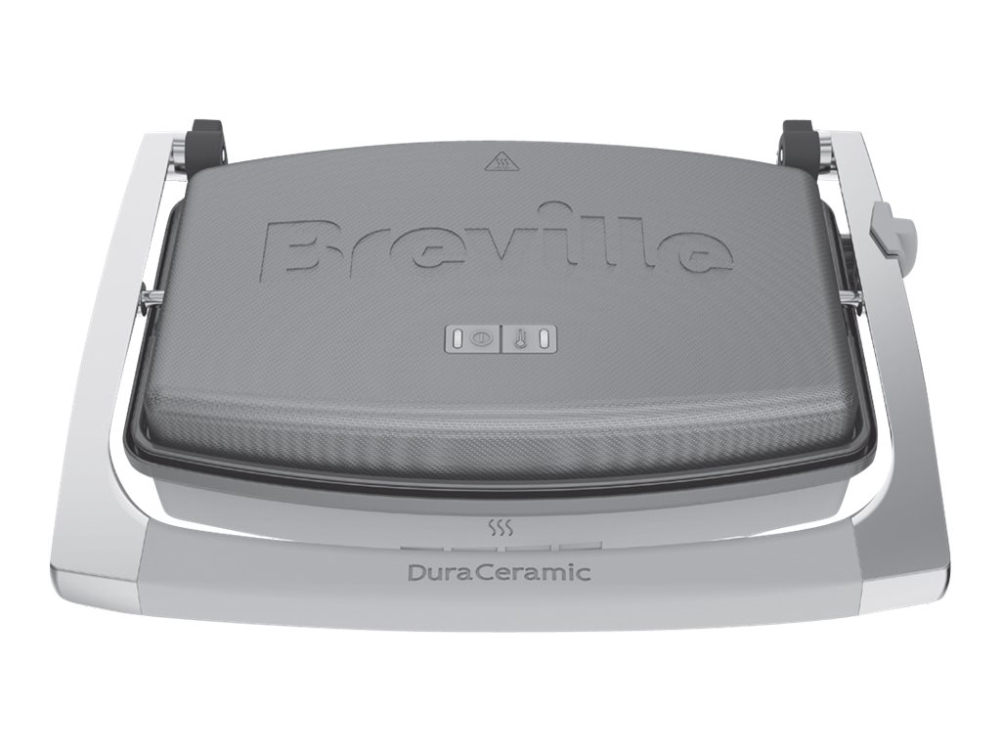Breville VST071X DuraCeramic sandwich- og paninigrill - 1.000 W, sølv